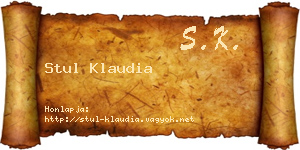Stul Klaudia névjegykártya